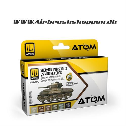 ATOM - 20751 - Sherman Tanks Vol 3 WWII US Marine Corps Set 6 x 20ml